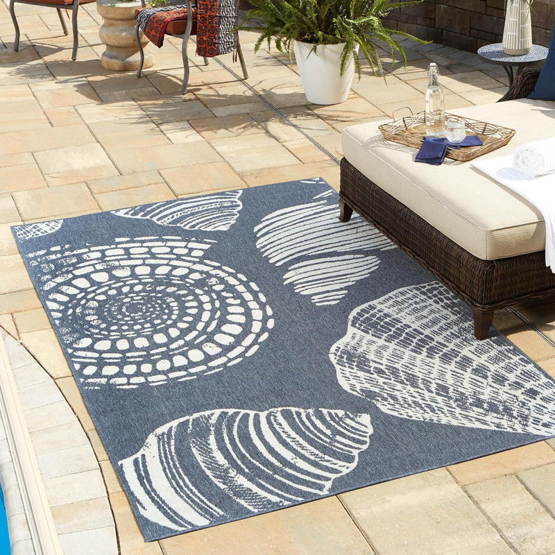 Seaside Haven Rugs Collection Area Rug -  Saltwater Rectangle Navy Blue  lifestyle 57