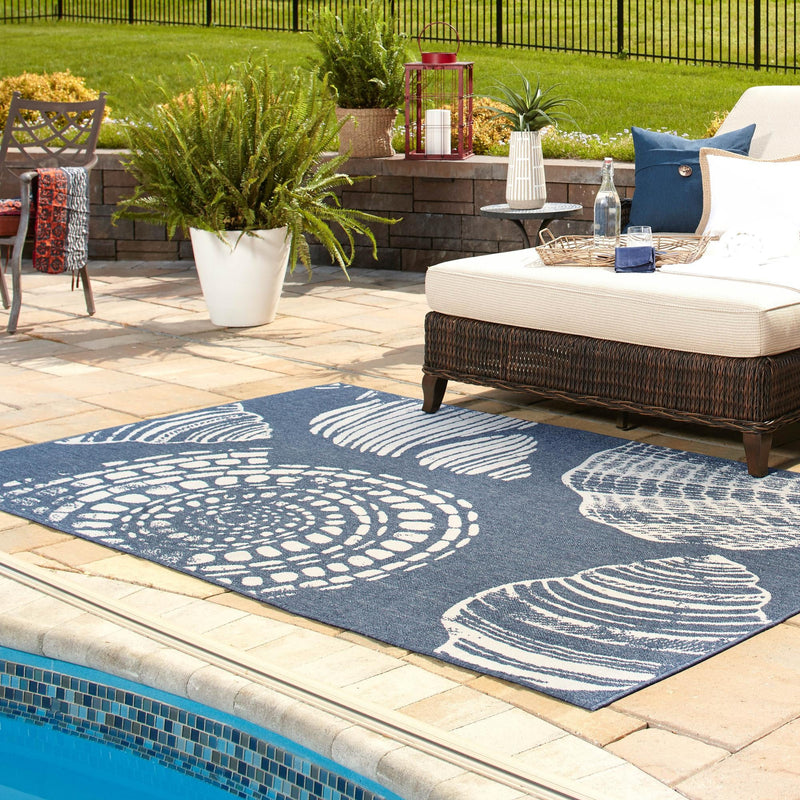 Seaside Haven Rugs Collection Area Rug -  Saltwater Rectangle Navy Blue  lifestyle 60