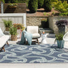 Seaside Haven Rugs Collection Area Rug -  Boardwalk Square Navy Blue  lifestyle 56