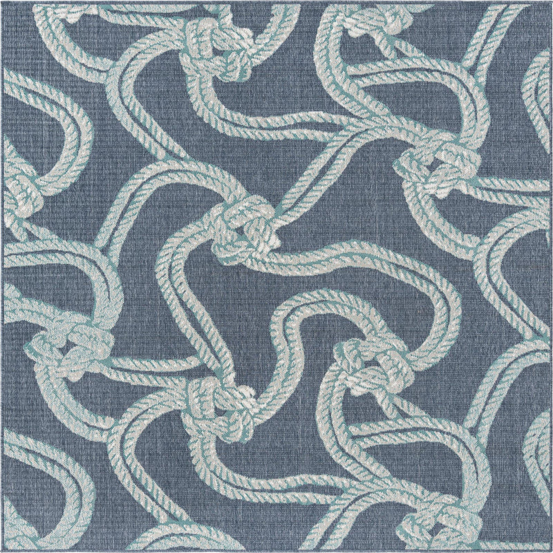 Seaside Haven Rugs Collection Area Rug -  Boardwalk Square Navy Blue  lifestyle 32