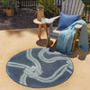 Seaside Haven Rugs Collection Area Rug -  Boardwalk Round Navy Blue  lifestyle 52