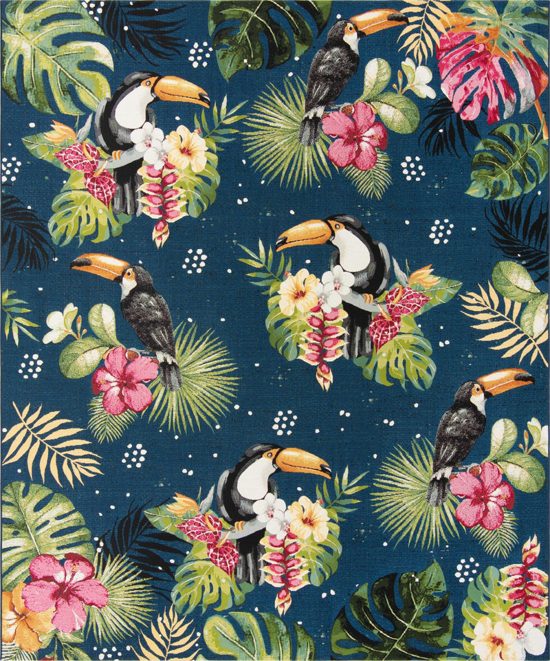 Garden Terrace Escape Collection Area Rug -  Leaf Rectangle Multi Main