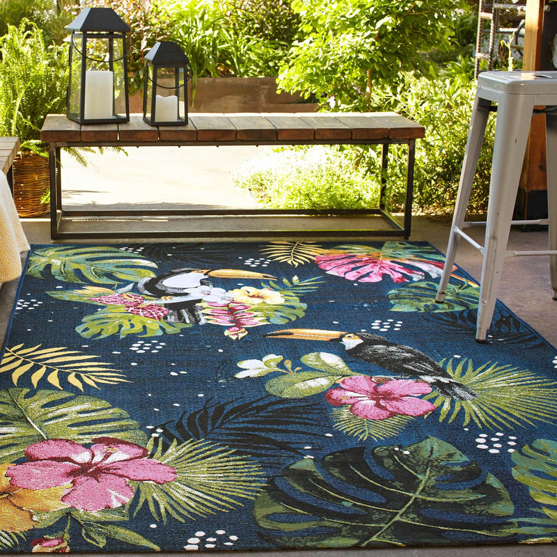 Garden Terrace Escape Collection Area Rug -  Leaf Rectangle Multi  lifestyle 15