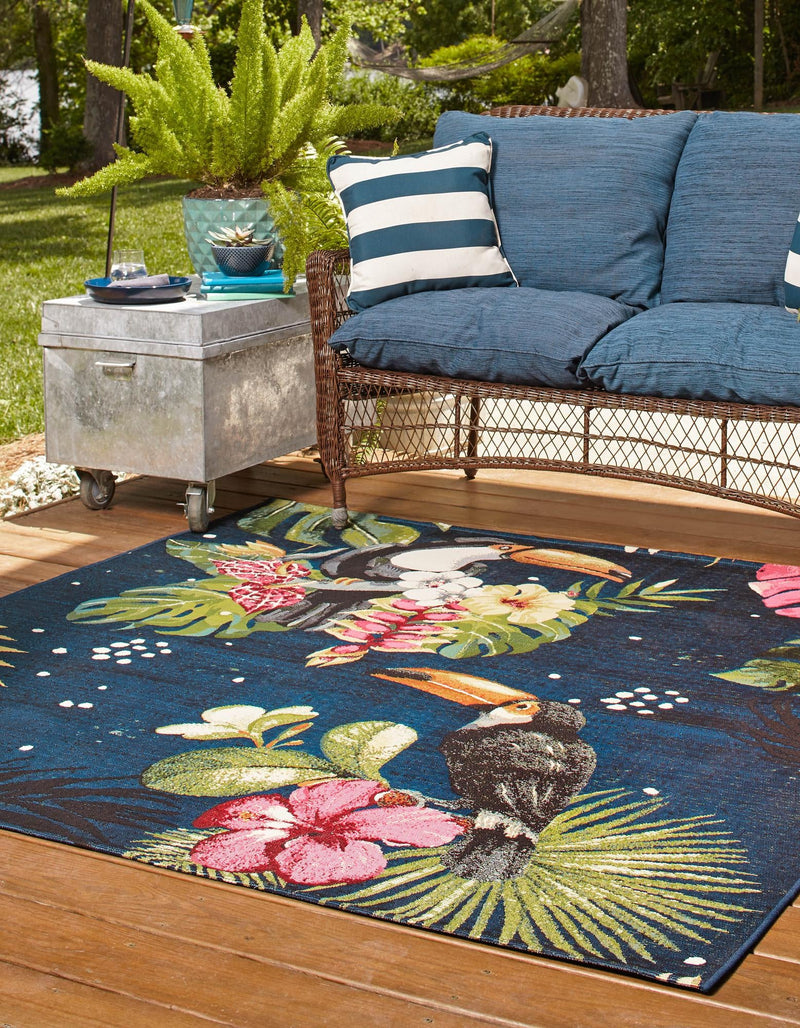 Garden Terrace Escape Collection Area Rug -  Leaf Square Multi  lifestyle 22
