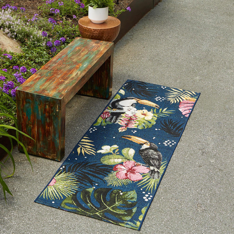 Garden Terrace Escape Collection Area Rug -  Leaf Runner Multi  lifestyle 55