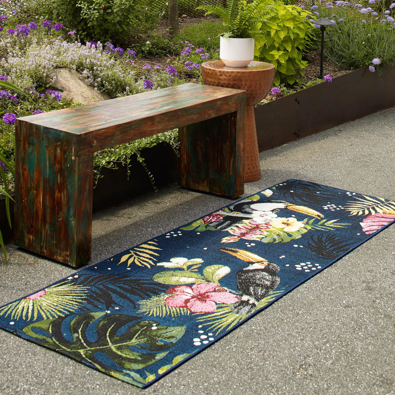 Garden Terrace Escape Collection Area Rug -  Leaf Runner Multi  lifestyle 58