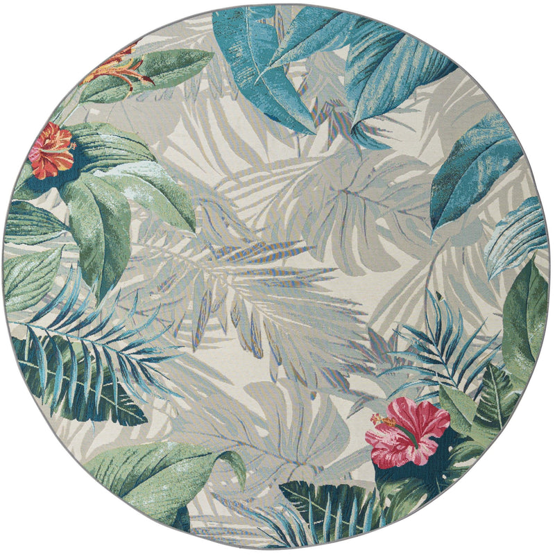Garden Terrace Escape Collection Area Rug -  Paradise Round Multi  lifestyle 12