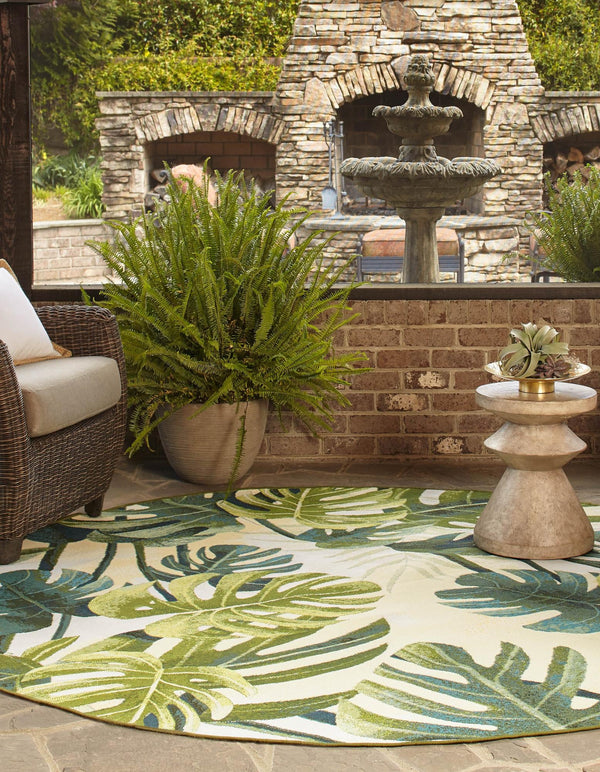 Garden Terrace Escape Collection Area Rug -  Ivy Round Green  lifestyle 27