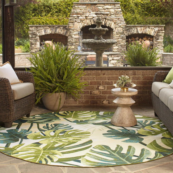Garden Terrace Escape Collection Area Rug -  Ivy Round Green  lifestyle 87