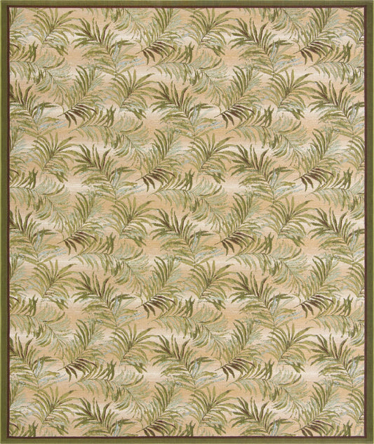Garden Terrace Escape Collection Area Rug -  Verdant Rectangle Green Main