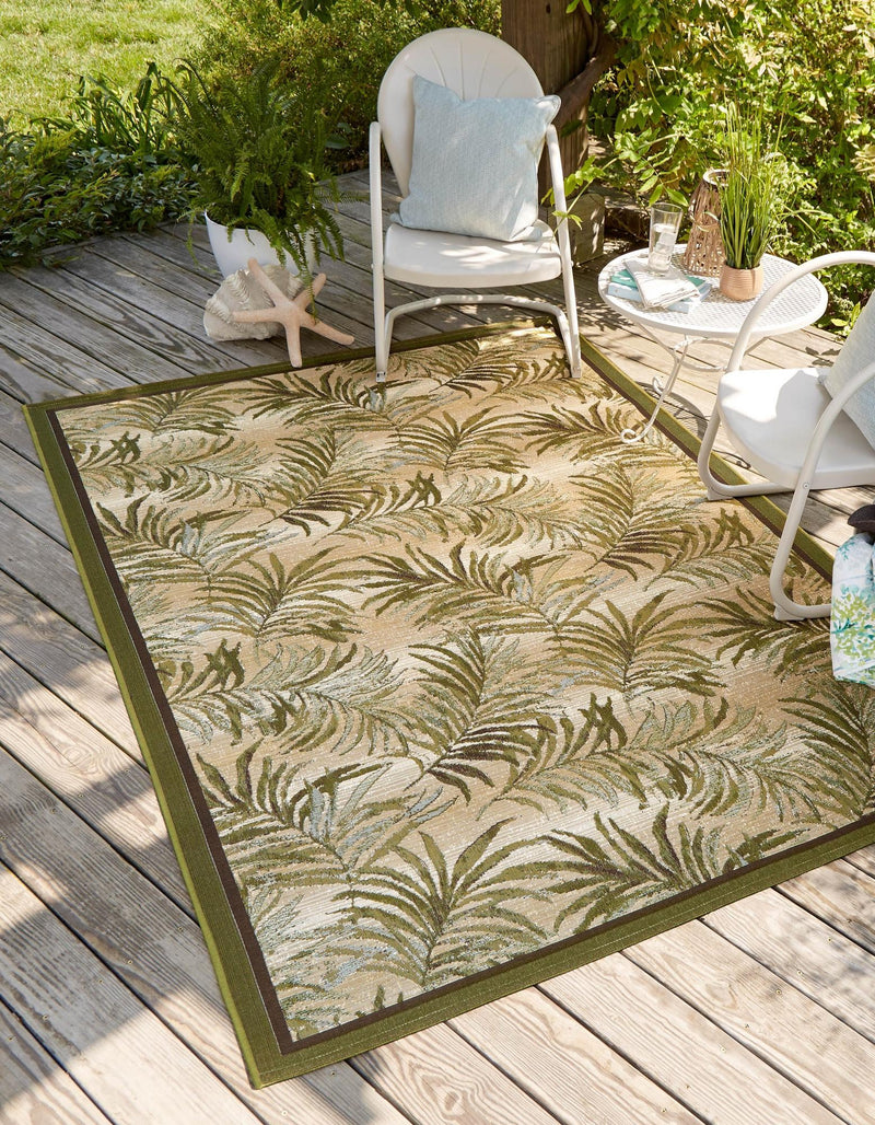 Garden Terrace Escape Collection Area Rug -  Verdant Rectangle Green  lifestyle 2