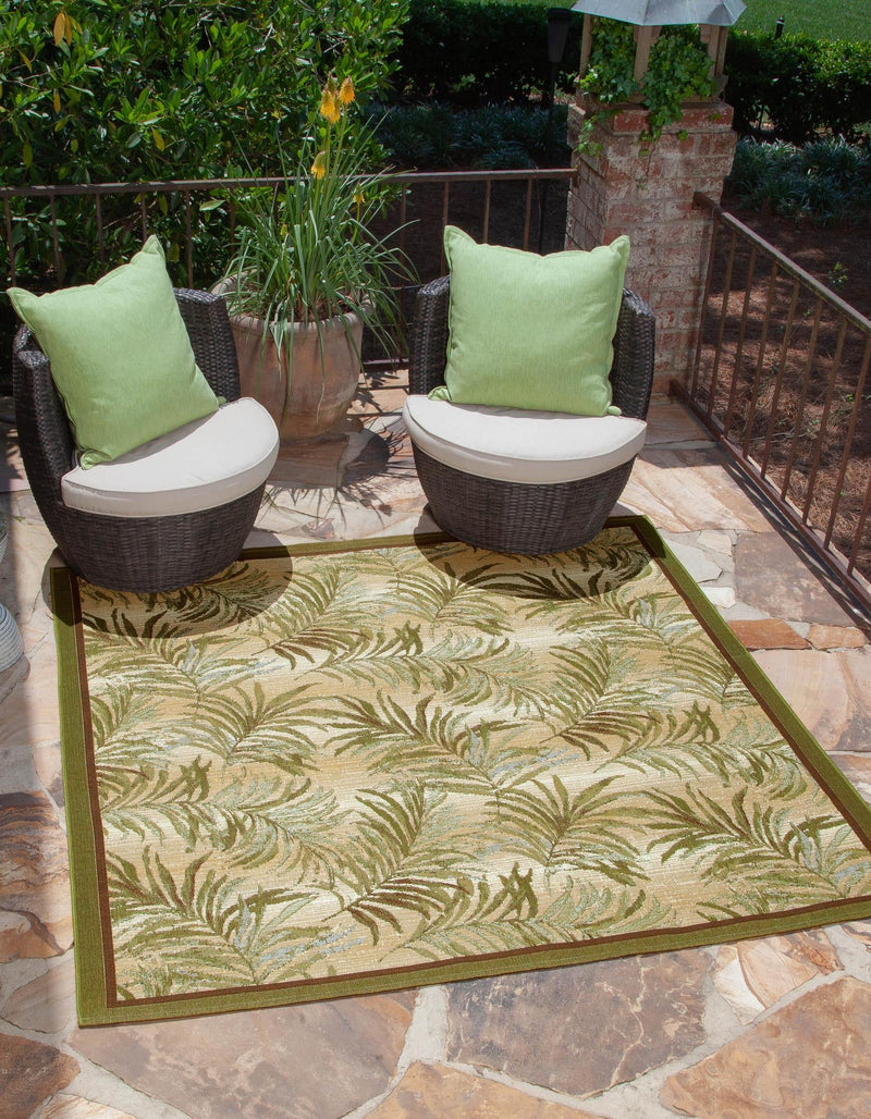 Garden Terrace Escape Collection Area Rug -  Verdant Square Green  lifestyle 14