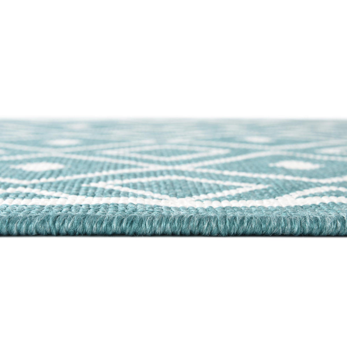 Seaside Lattice Collection Area Rug - Brighton Rectangle Teal  lifestyle 52