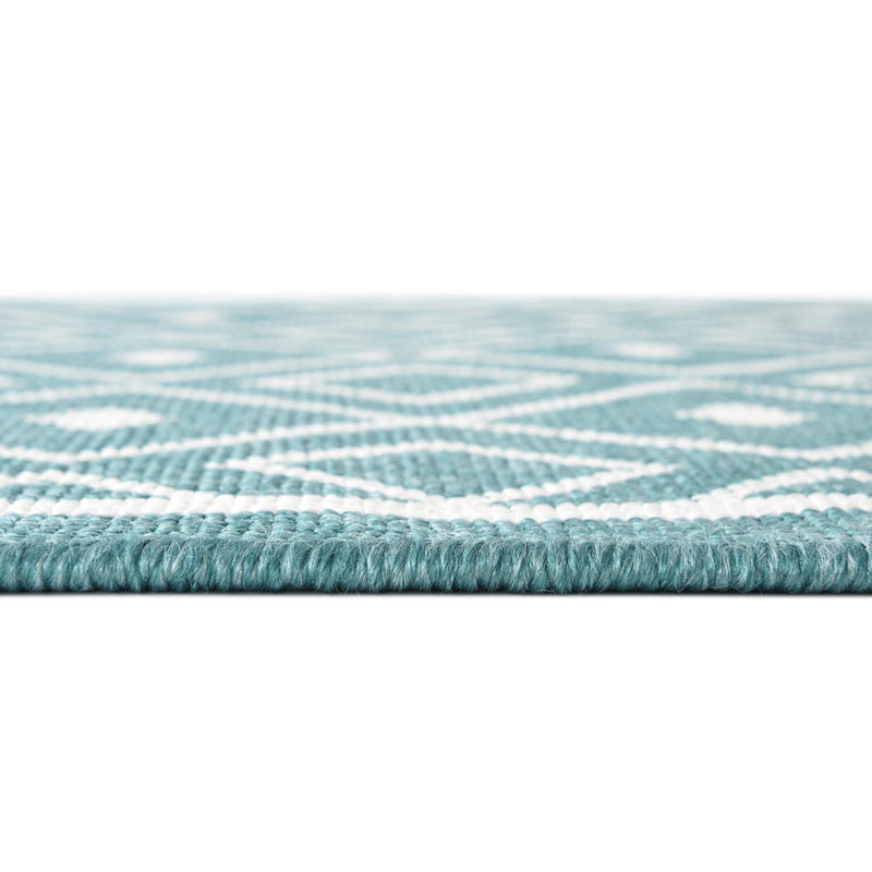 Seaside Lattice Collection Area Rug - Brighton Rectangle Teal  lifestyle 52