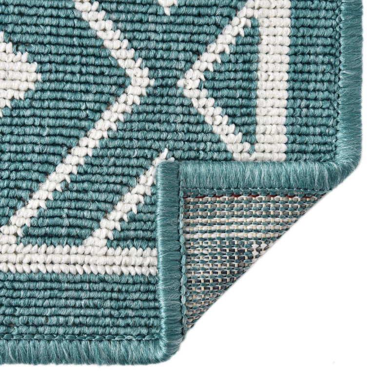 Seaside Lattice Collection Area Rug - Brighton Rectangle Teal  lifestyle 69