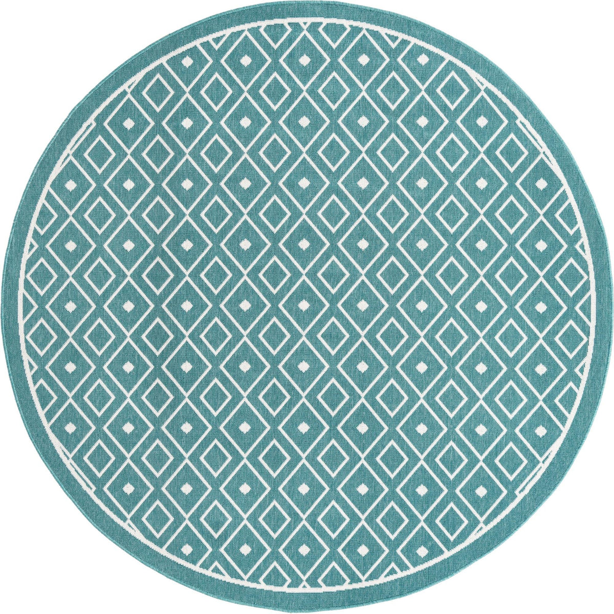 Savannah Pergola Collection Area Rug - Grove Round Teal  lifestyle 49