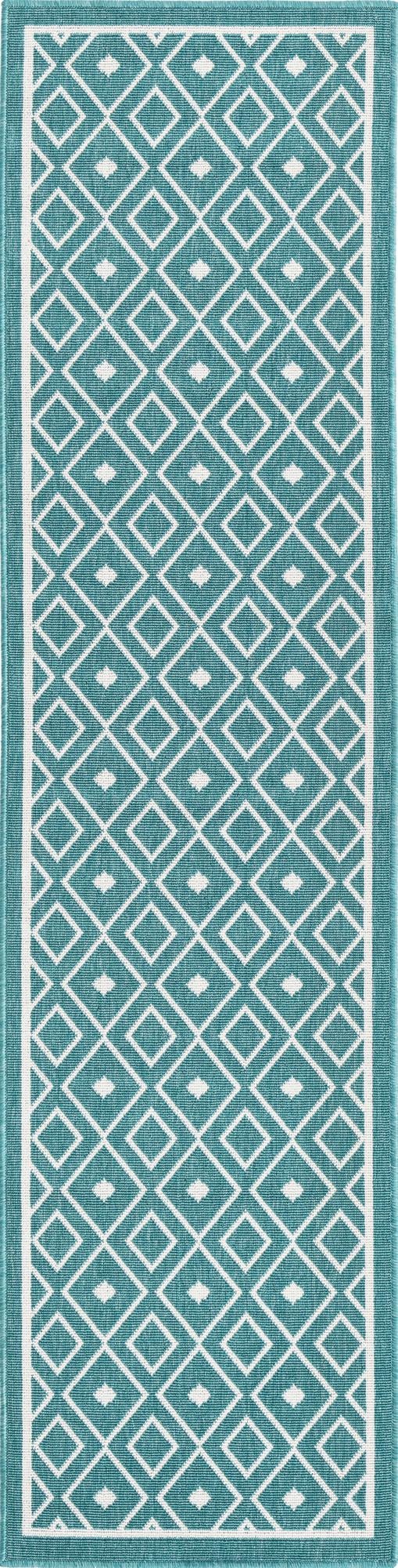 Savannah Pergola Collection Area Rug - Grove Runner Teal  lifestyle 50