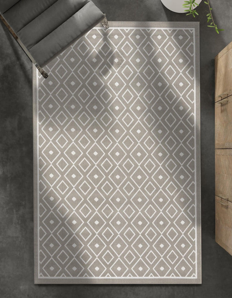 Seaside Lattice Collection Area Rug - Brighton Rectangle Gray  lifestyle 48