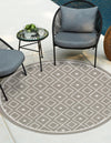 Seaside Lattice Collection Area Rug - Brighton Round Gray  lifestyle 79