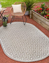 Seaside Lattice Collection Area Rug - Brighton Oval Gray  lifestyle 80