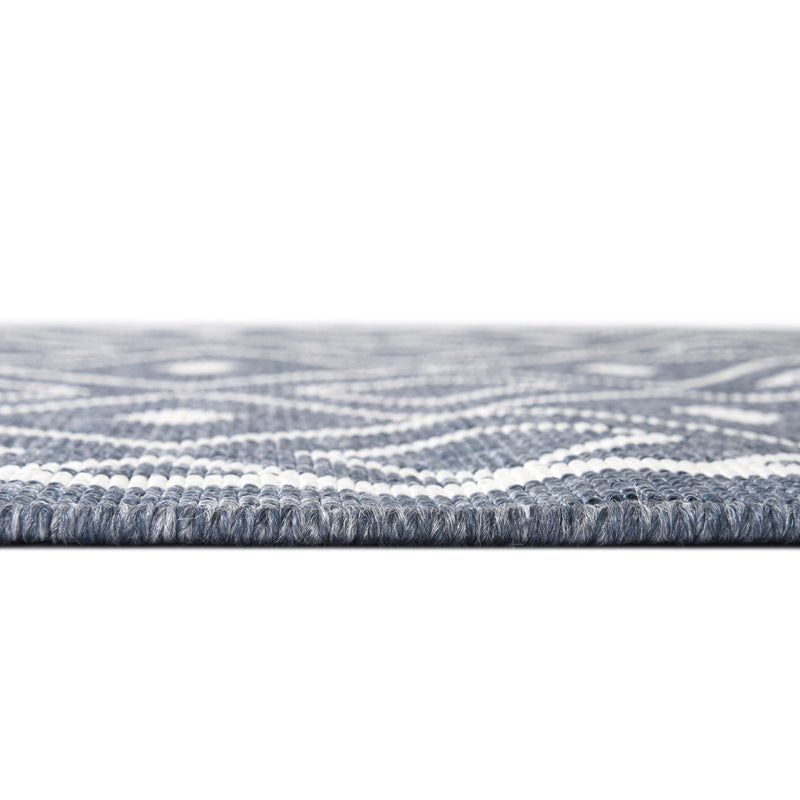 Seaside Lattice Collection Area Rug - Brighton Rectangle Navy Blue  lifestyle 54