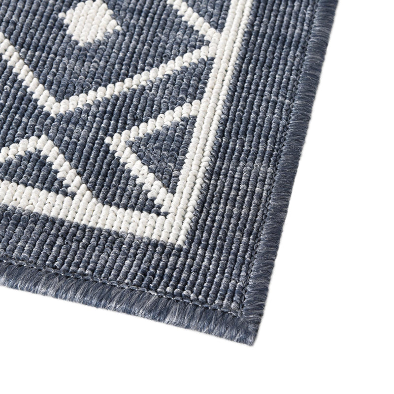 Seaside Lattice Collection Area Rug - Brighton Rectangle Navy Blue  lifestyle 62