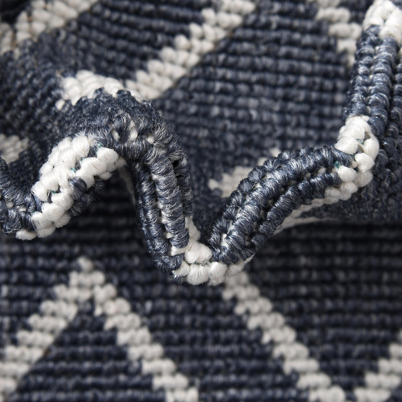 Seaside Lattice Collection Area Rug - Brighton Rectangle Navy Blue  lifestyle 67