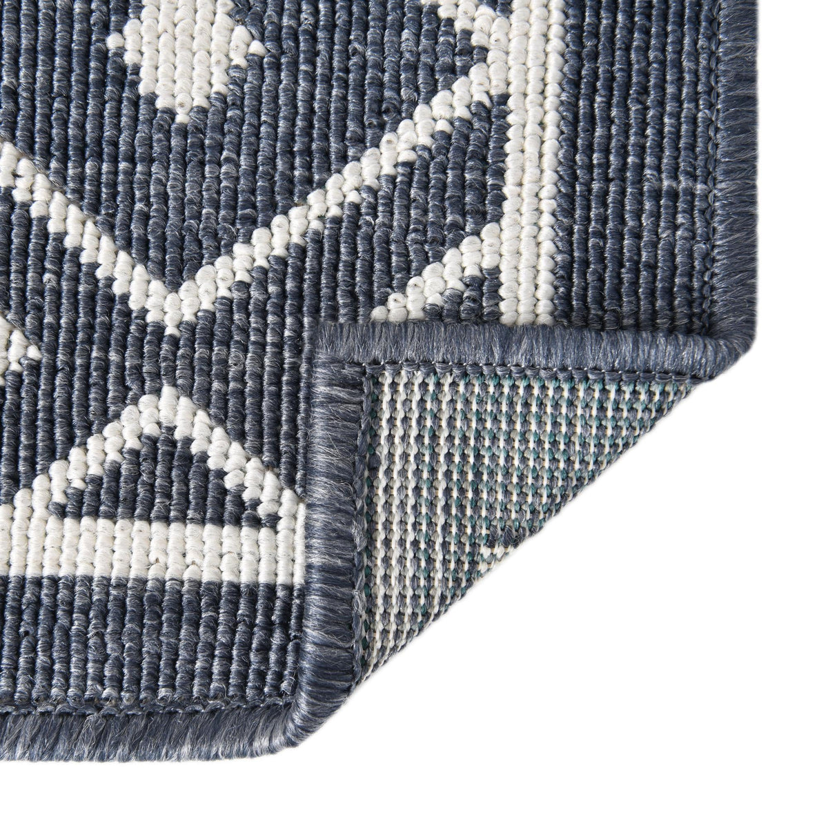 Seaside Lattice Collection Area Rug - Brighton Rectangle Navy Blue  lifestyle 71