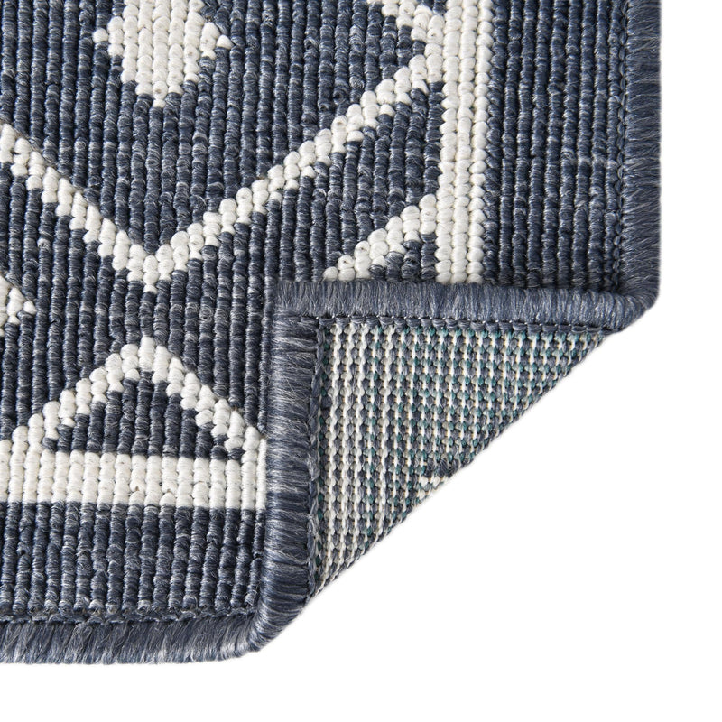 Seaside Lattice Collection Area Rug - Brighton Rectangle Navy Blue  lifestyle 71