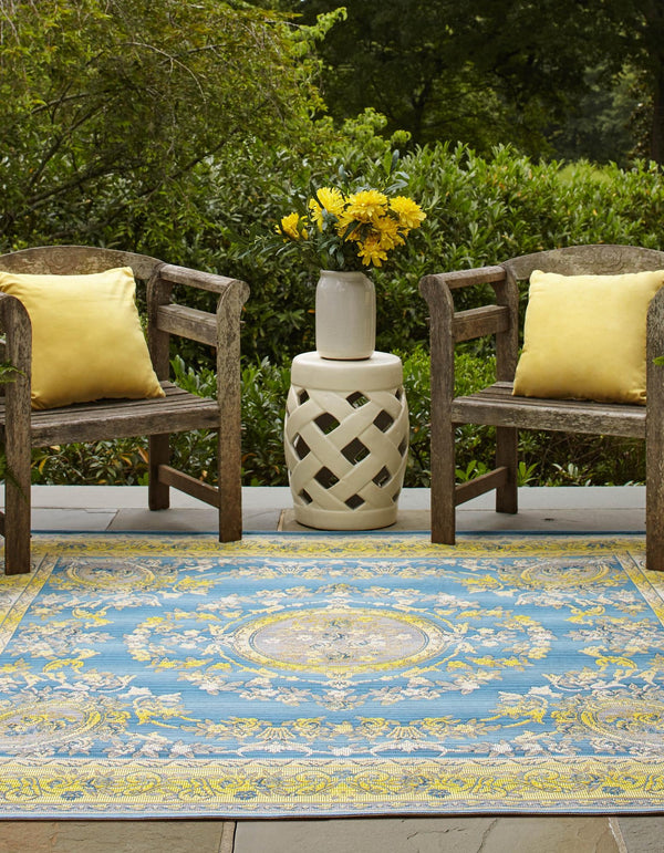 Patio Elegance Collection Area Rug -  Retreat Square Blue  lifestyle 15