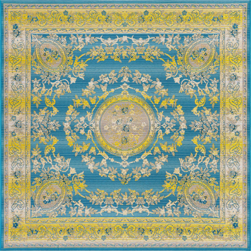 Patio Elegance Collection Area Rug -  Retreat Square Blue  lifestyle 9