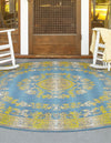 Patio Elegance Collection Area Rug -  Retreat Round Blue  lifestyle 16