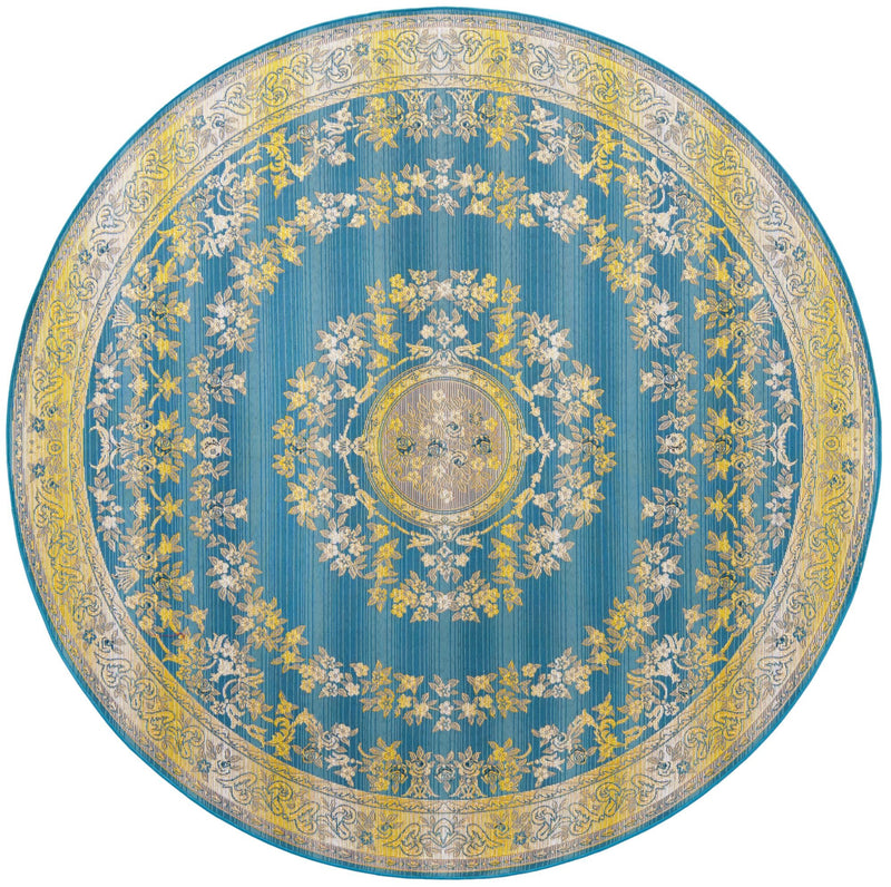 Patio Elegance Collection Area Rug -  Retreat Round Blue  lifestyle 10