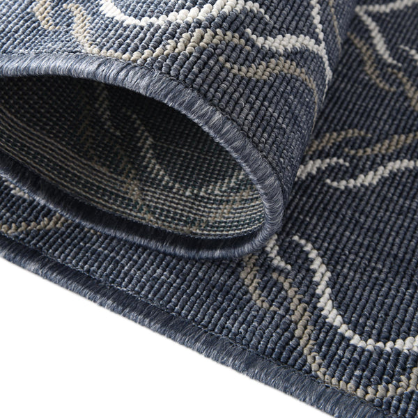 Seaside Lattice Collection Area Rug -  Hastings Rectangle Navy Blue  lifestyle 34