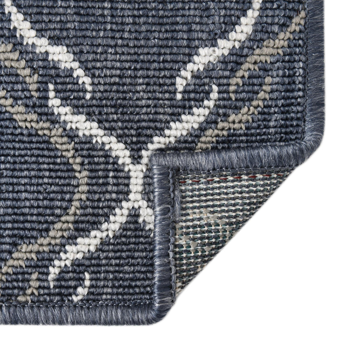 Seaside Lattice Collection Area Rug -  Hastings Rectangle Navy Blue  lifestyle 41