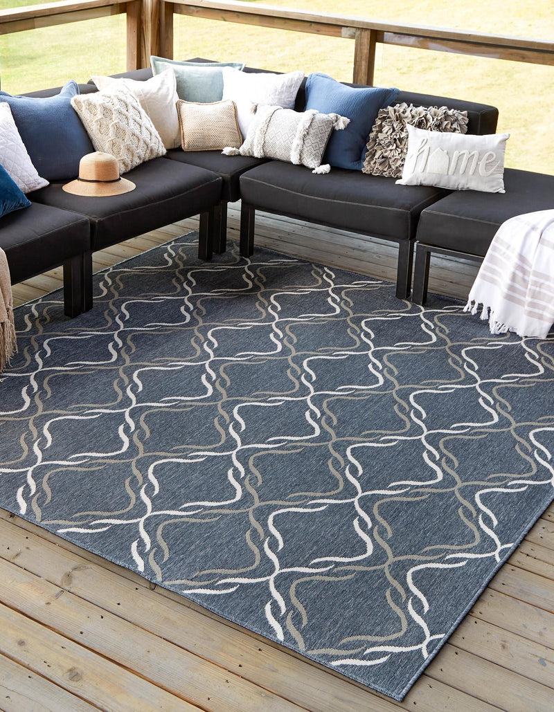 Seaside Lattice Collection Area Rug -  Hastings Square Navy Blue  lifestyle 46