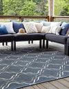 Seaside Lattice Collection Area Rug -  Hastings Square Navy Blue  lifestyle 57