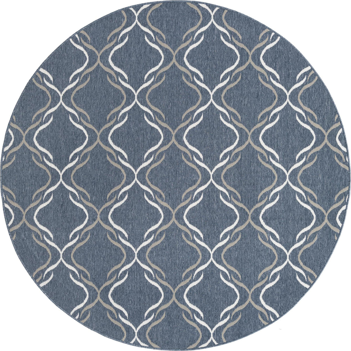 Savannah Pergola Collection Area Rug -  Meadow Round Navy Blue  lifestyle 20