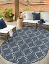 Seaside Lattice Collection Area Rug -  Hastings Oval Navy Blue  lifestyle 48