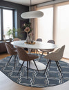 Seaside Lattice Collection Area Rug -  Hastings Oval Navy Blue  lifestyle 77