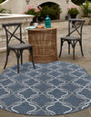 Seaside Lattice Collection Area Rug -  Hastings Oval Navy Blue  lifestyle 85