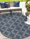 Seaside Lattice Collection Area Rug -  Hastings Oval Navy Blue  lifestyle 101