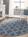 Seaside Lattice Collection Area Rug -  Hastings Oval Navy Blue  lifestyle 109