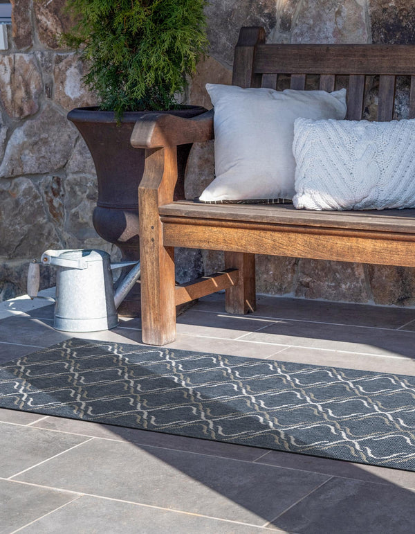Seaside Lattice Collection Area Rug -  Hastings Runner Navy Blue  lifestyle 78