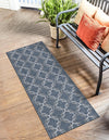 Seaside Lattice Collection Area Rug -  Hastings Runner Navy Blue  lifestyle 96