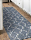 Seaside Lattice Collection Area Rug -  Hastings Runner Navy Blue  lifestyle 105