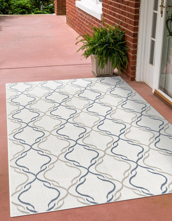 Seaside Lattice Collection Area Rug -  Hastings Rectangle Ivory  lifestyle 9