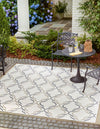 Seaside Lattice Collection Area Rug -  Hastings Square Ivory  lifestyle 49