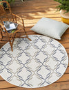 Seaside Lattice Collection Area Rug -  Hastings Round Ivory  lifestyle 50