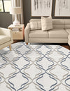 Seaside Lattice Collection Area Rug -  Hastings Round Ivory  lifestyle 61